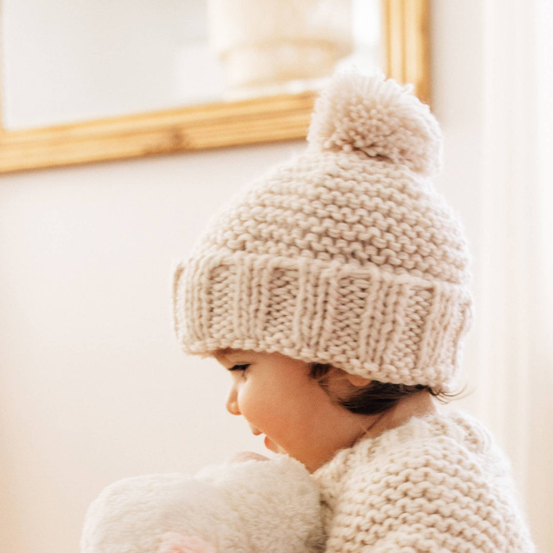 Huggalugs - Natural Garter Stitch Beanie Baby &amp; Kids