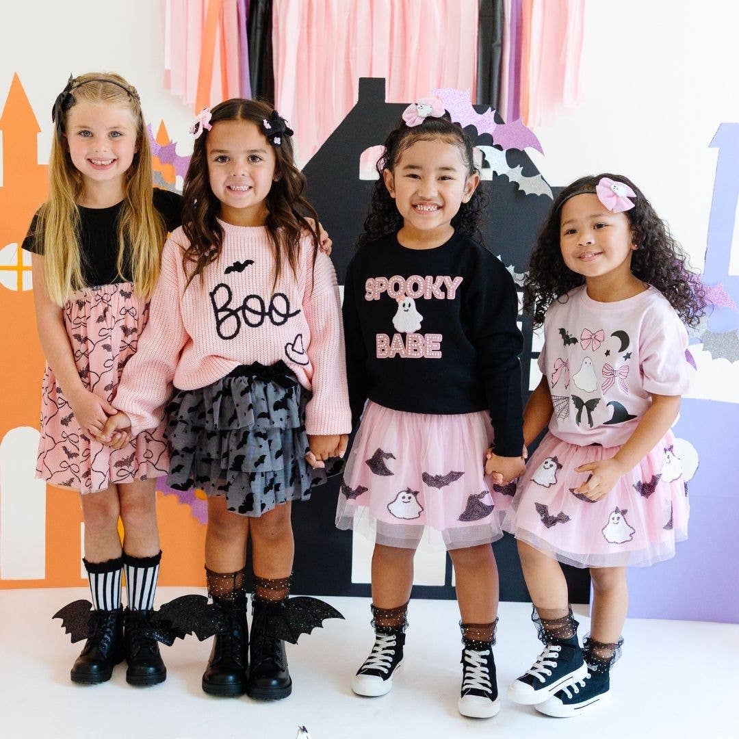 Boo Bat Halloween Knit Sweater