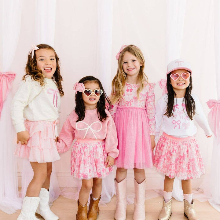 Coquette Ballet Bow Tiered Tutu - Kids Dress Up Skirt