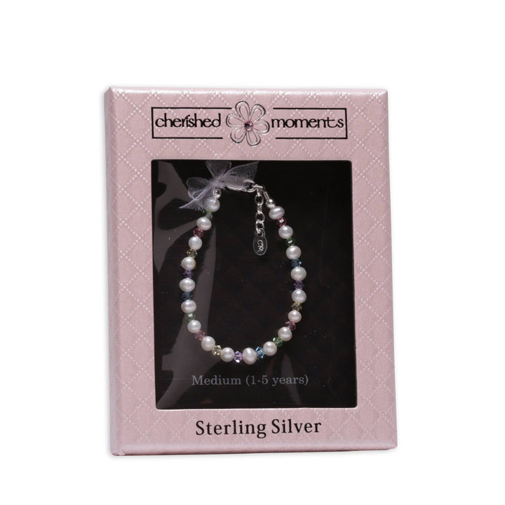 Lil Sis Pink Heart Sterling Silver Bracelet