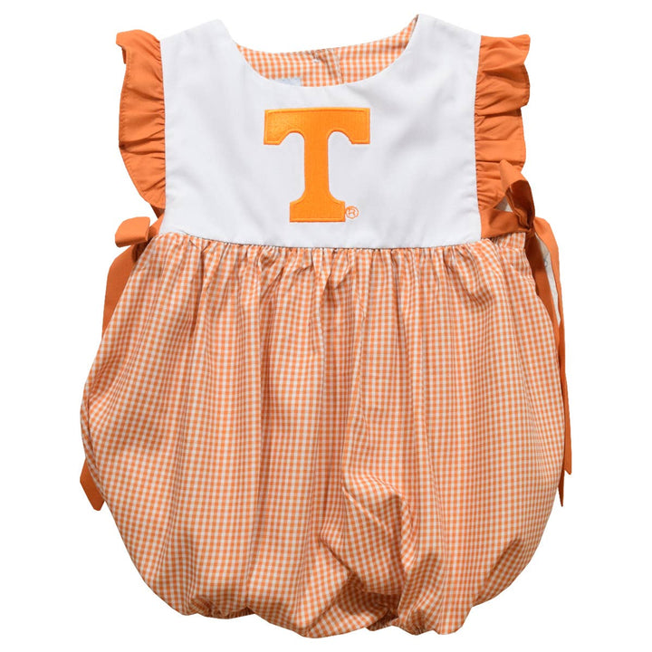 Tennessee Vols Embroidered Orange Gingham Girls Bubble