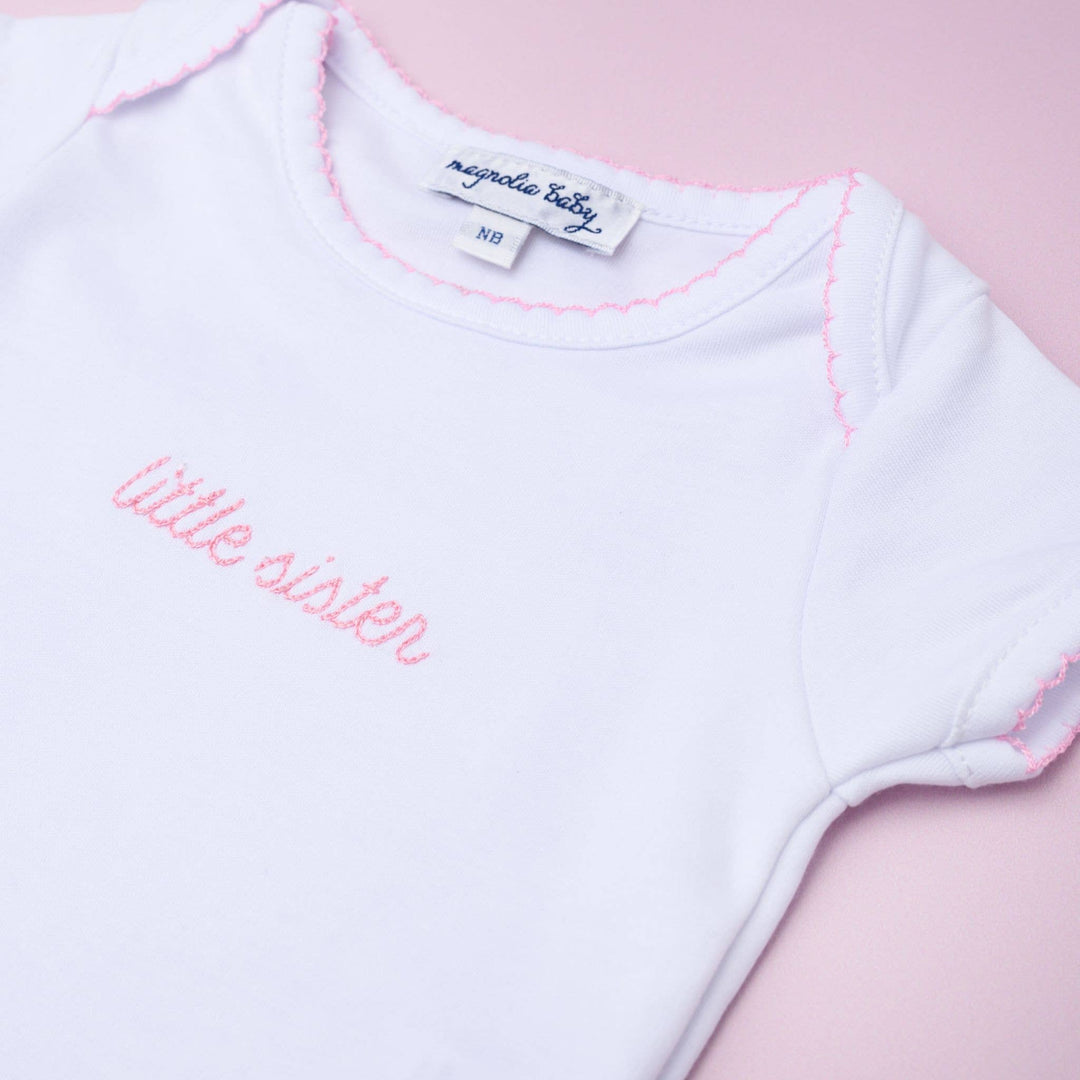 Little Sister Embroidered Short Sleeve Bodysuit