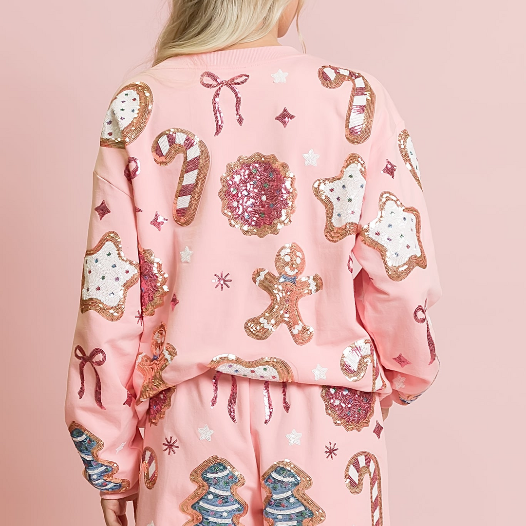 Christmas Cookies Sequin Sweatshirt (Mommy)