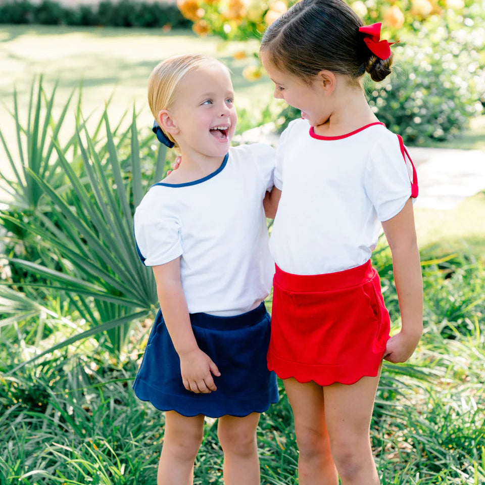 Twist Shirt White with Red