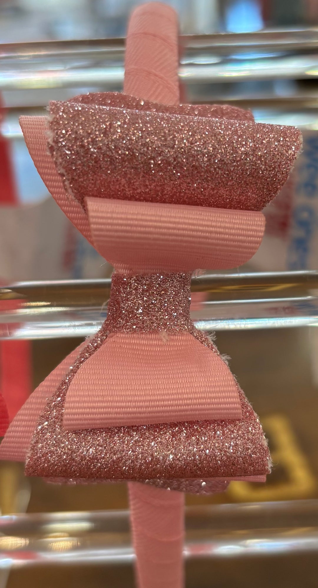 Medium Glitter/Grosgrain Stacked Bow Headband