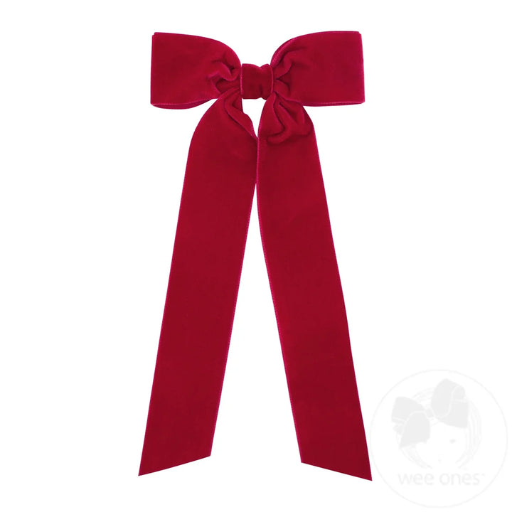 Medium Velvet Bowtie with plain wrap and streamer tails