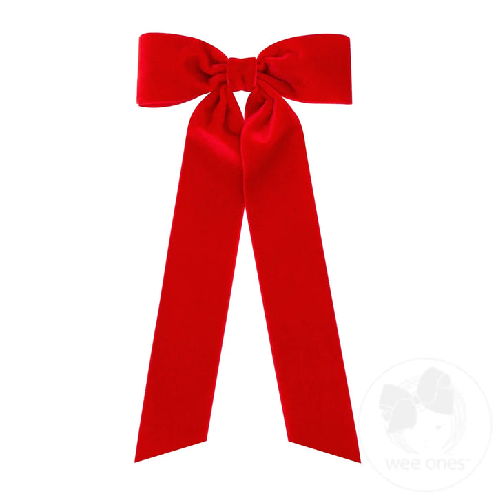 Medium Velvet Bowtie with plain wrap and streamer tails