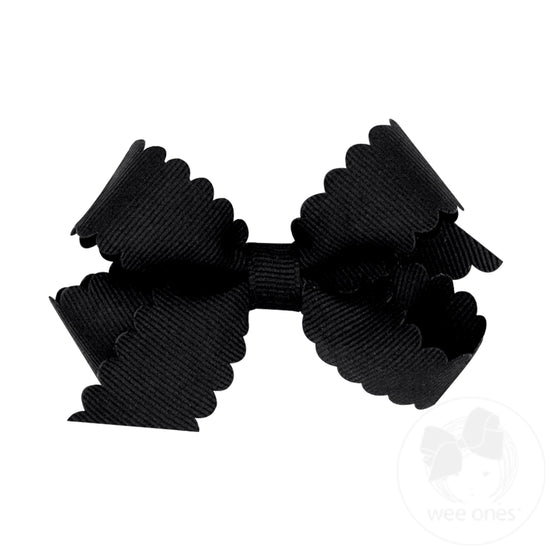 Mini Grosgrain Scalloped Edge Bow (multiple colors available)