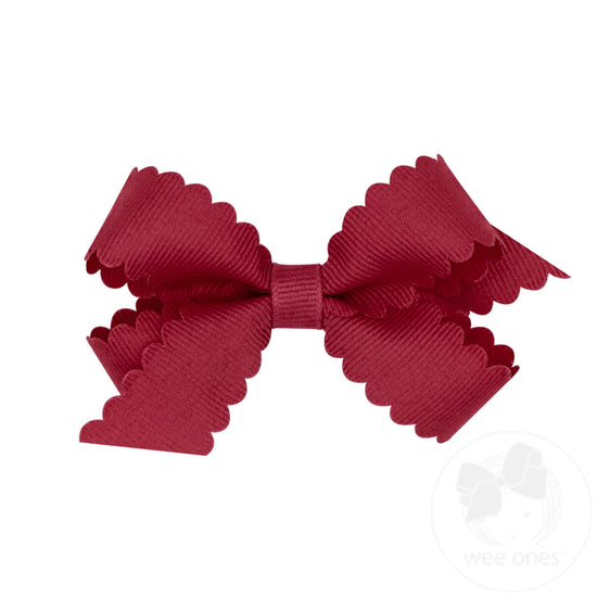 Mini Grosgrain Scalloped Edge Bow (multiple colors available)