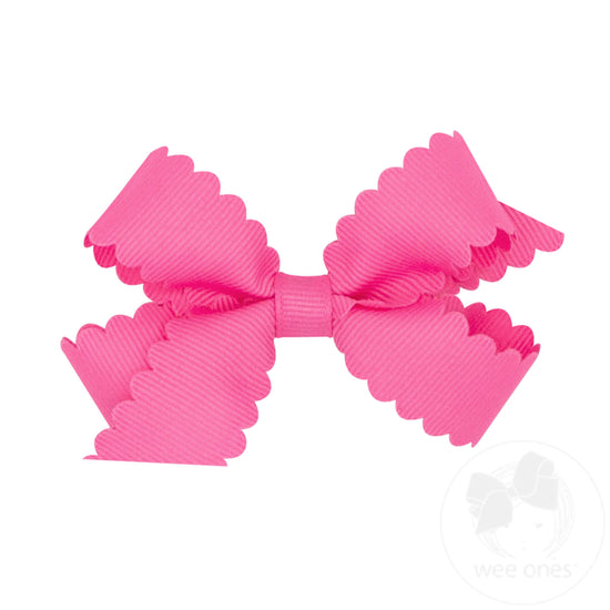 Mini Grosgrain Scalloped Edge Bow (multiple colors available)