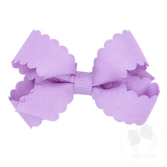 Mini Grosgrain Scalloped Edge Bow (multiple colors available)