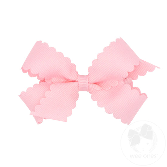 Mini Grosgrain Scalloped Edge Bow (multiple colors available)