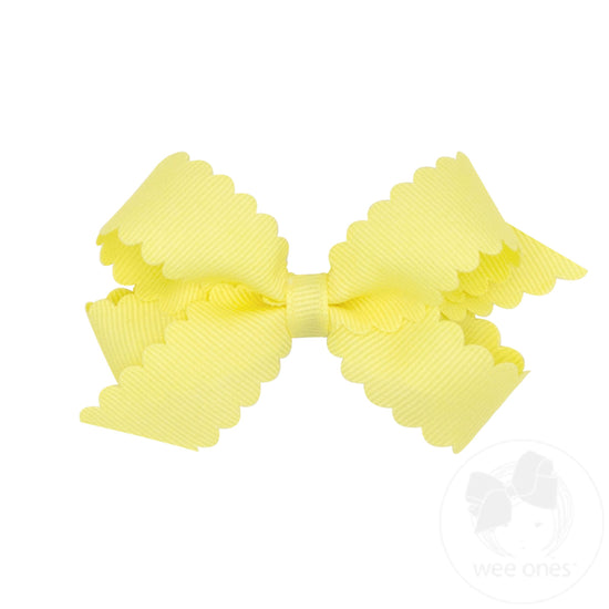 Mini Grosgrain Scalloped Edge Bow (multiple colors available)