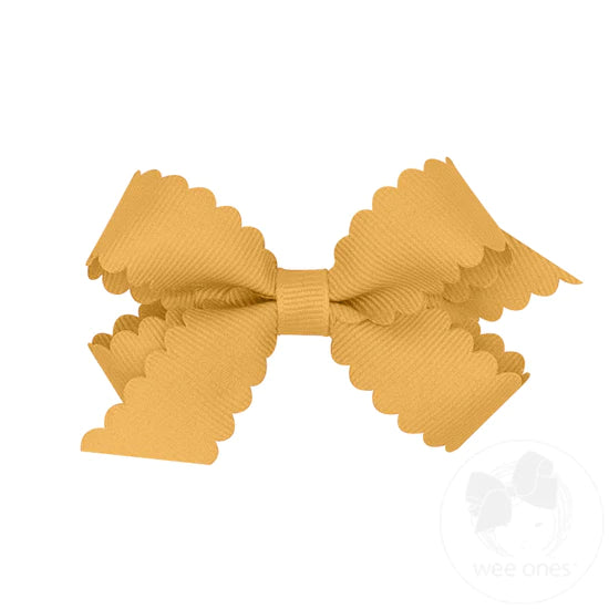 Mini Grosgrain Scalloped Edge Bow (multiple colors available)
