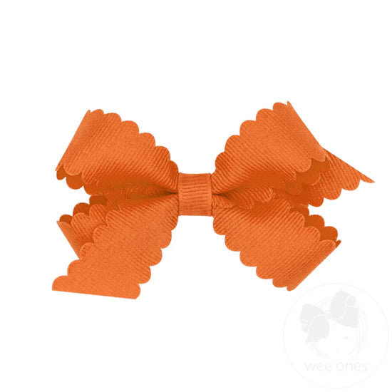 Mini Grosgrain Scalloped Edge Bow (multiple colors available)
