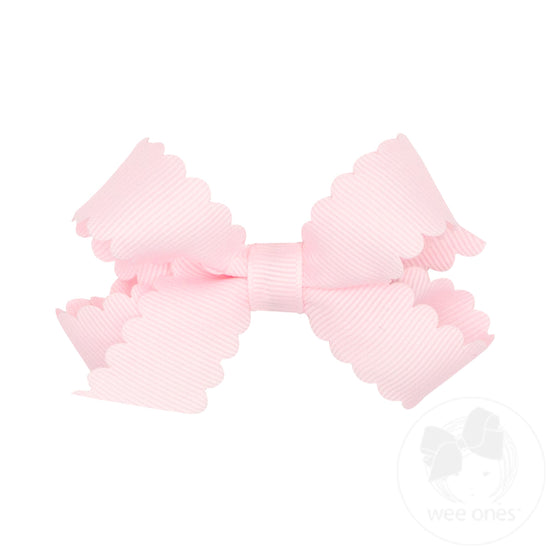 Mini Grosgrain Scalloped Edge Bow (multiple colors available)