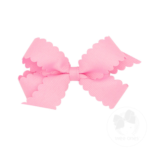 Mini Grosgrain Scalloped Edge Bow (multiple colors available)