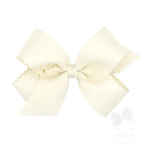 Medium Grosgrain Bow W/Scalloped Edge