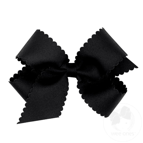 Medium Grosgrain Bow W/Scalloped Edge