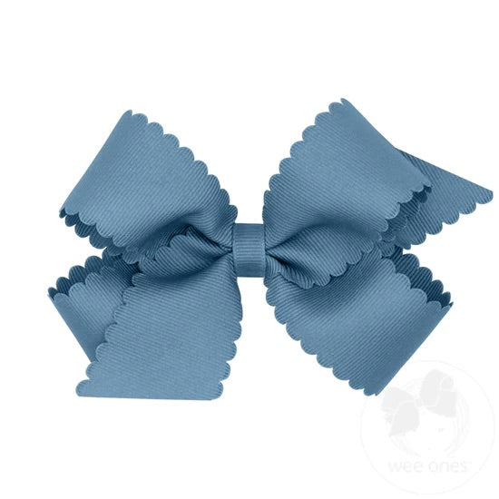Medium Grosgrain Bow W/Scalloped Edge