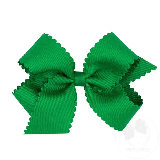 Medium Grosgrain Bow W/Scalloped Edge
