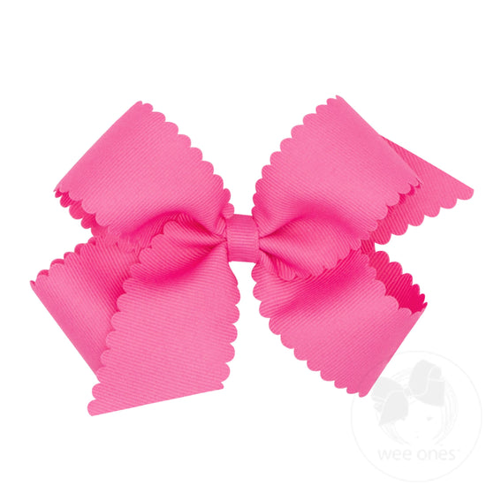 King Grosgrain Bow w/ Scallop Edge
