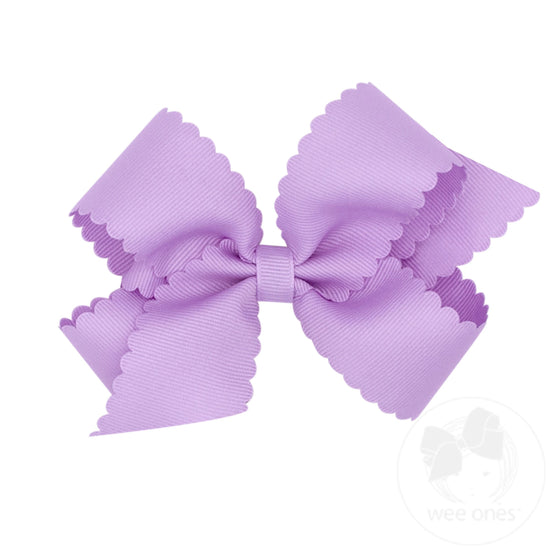 Medium Grosgrain Bow W/Scalloped Edge