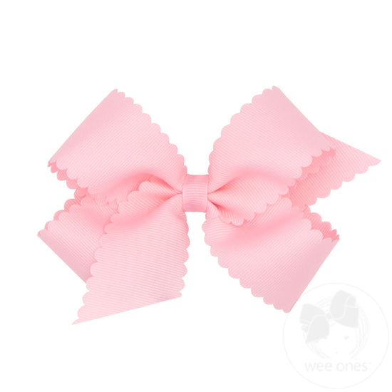 King Grosgrain Bow w/ Scallop Edge