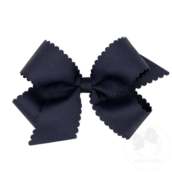 Medium Grosgrain Bow W/Scalloped Edge