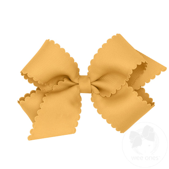 Medium Grosgrain Bow W/Scalloped Edge