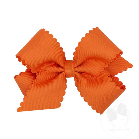Medium Grosgrain Bow W/Scalloped Edge