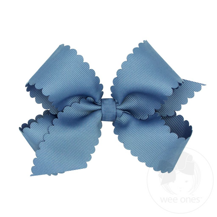 Medium Grosgrain Bow W/Scalloped Edge