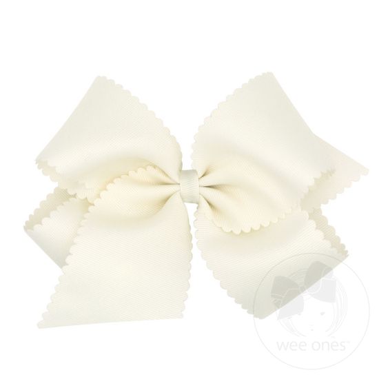 King Grosgrain Bow w/ Scallop Edge