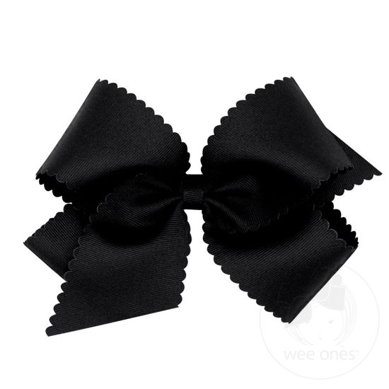King Grosgrain Bow w/ Scallop Edge