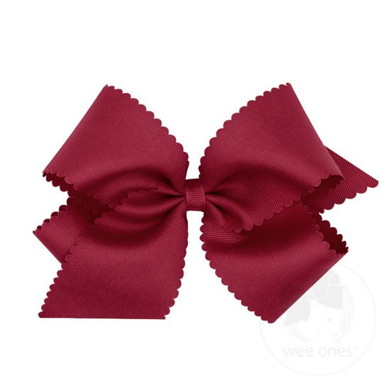 King Grosgrain Bow w/ Scallop Edge