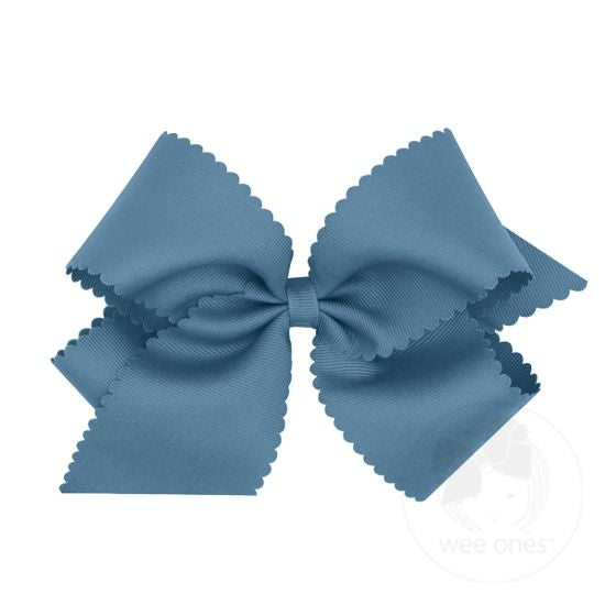 King Grosgrain Bow w/ Scallop Edge