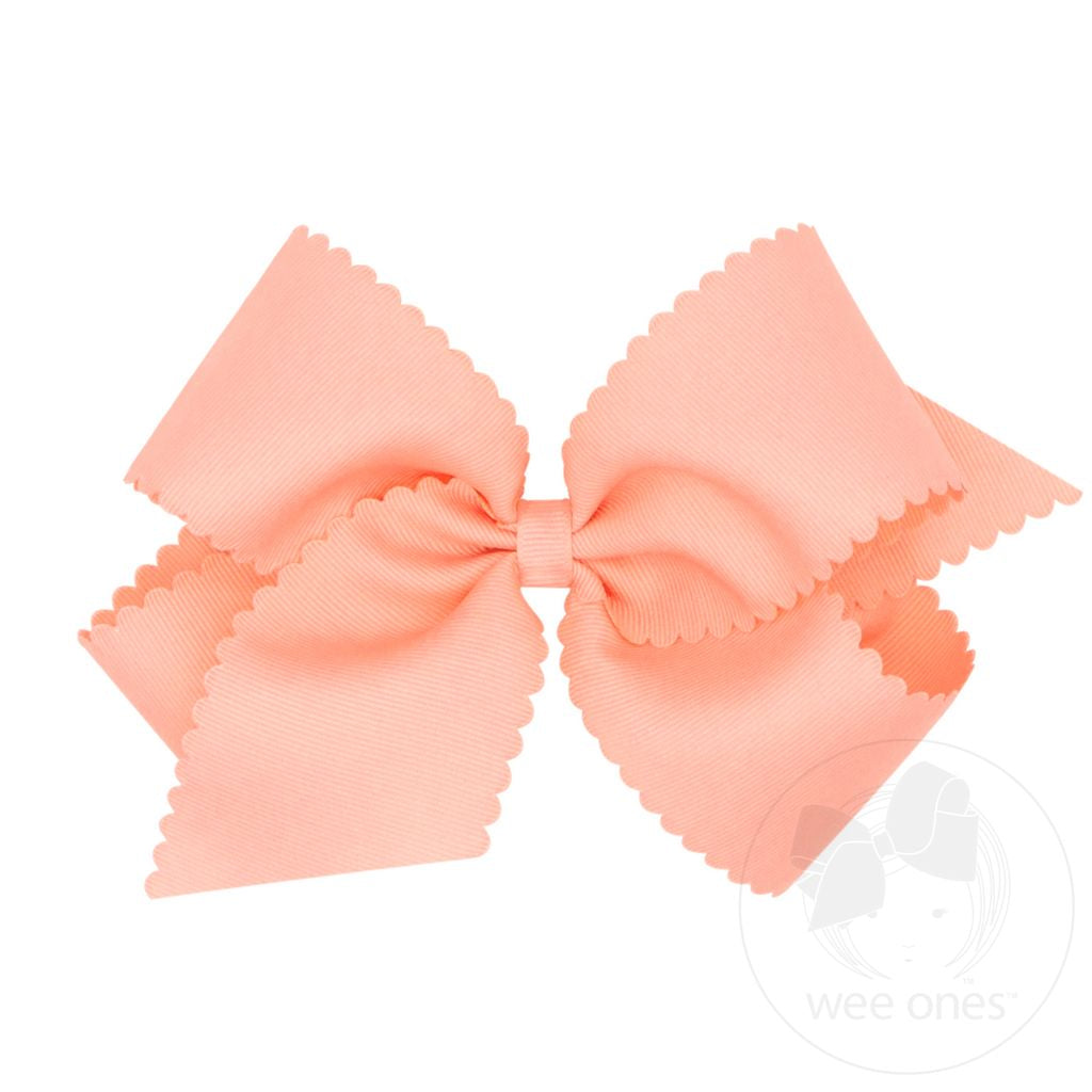 King Grosgrain Bow w/ Scallop Edge
