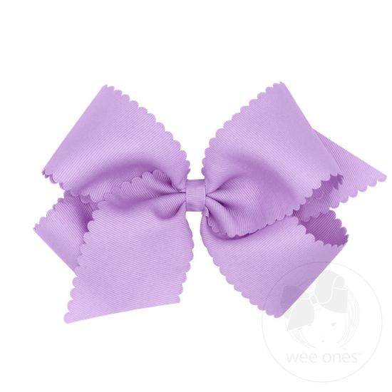 King Grosgrain Bow w/ Scallop Edge