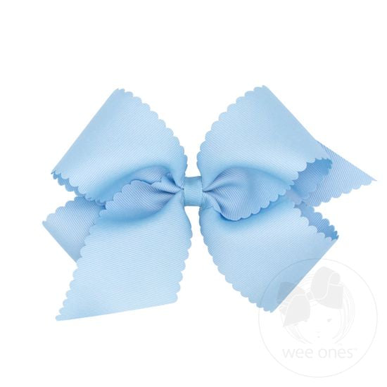 King Grosgrain Bow w/ Scallop Edge