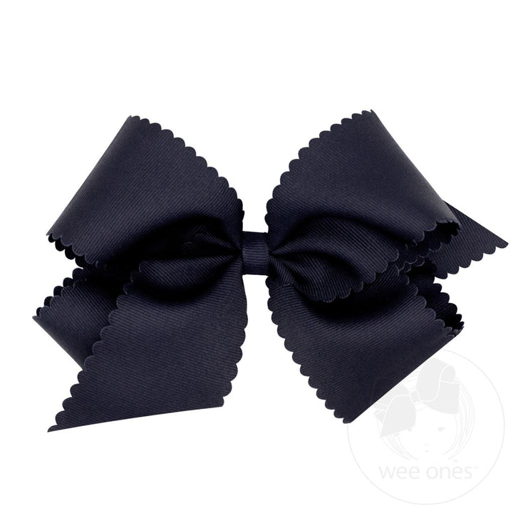 King Grosgrain Bow w/ Scallop Edge