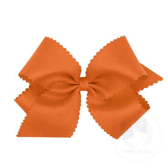 King Grosgrain Bow w/ Scallop Edge