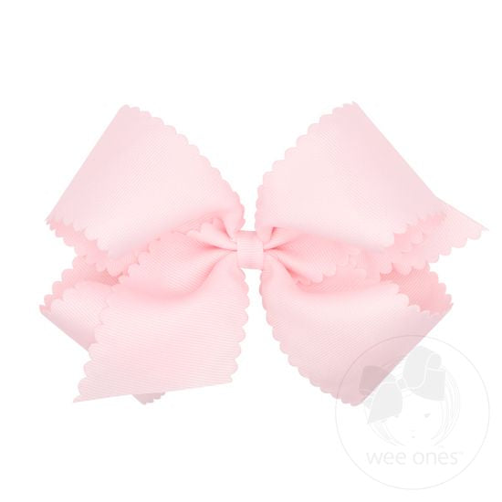 King Grosgrain Bow w/ Scallop Edge