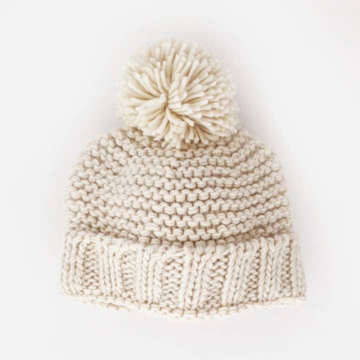 Huggalugs - Natural Garter Stitch Beanie Baby &amp; Kids