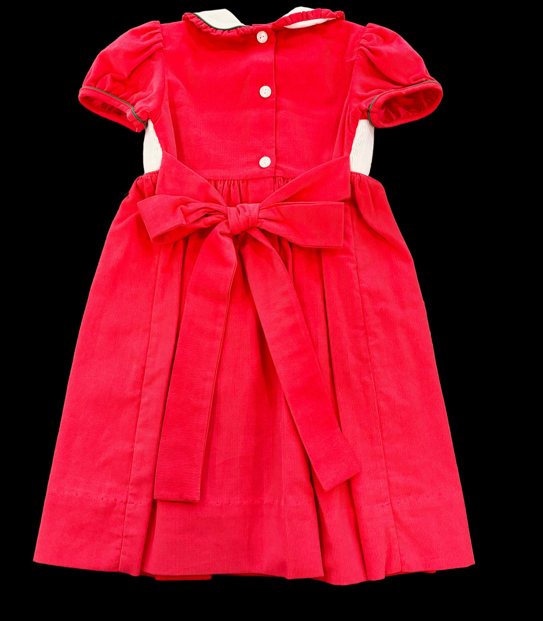 Holiday Wreaths Red Corduroy Dress