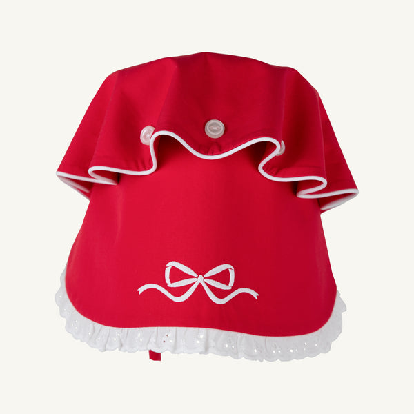 Bellefaire Bonnet Richmond Red with Worth Avenue White Eyelet and Bow