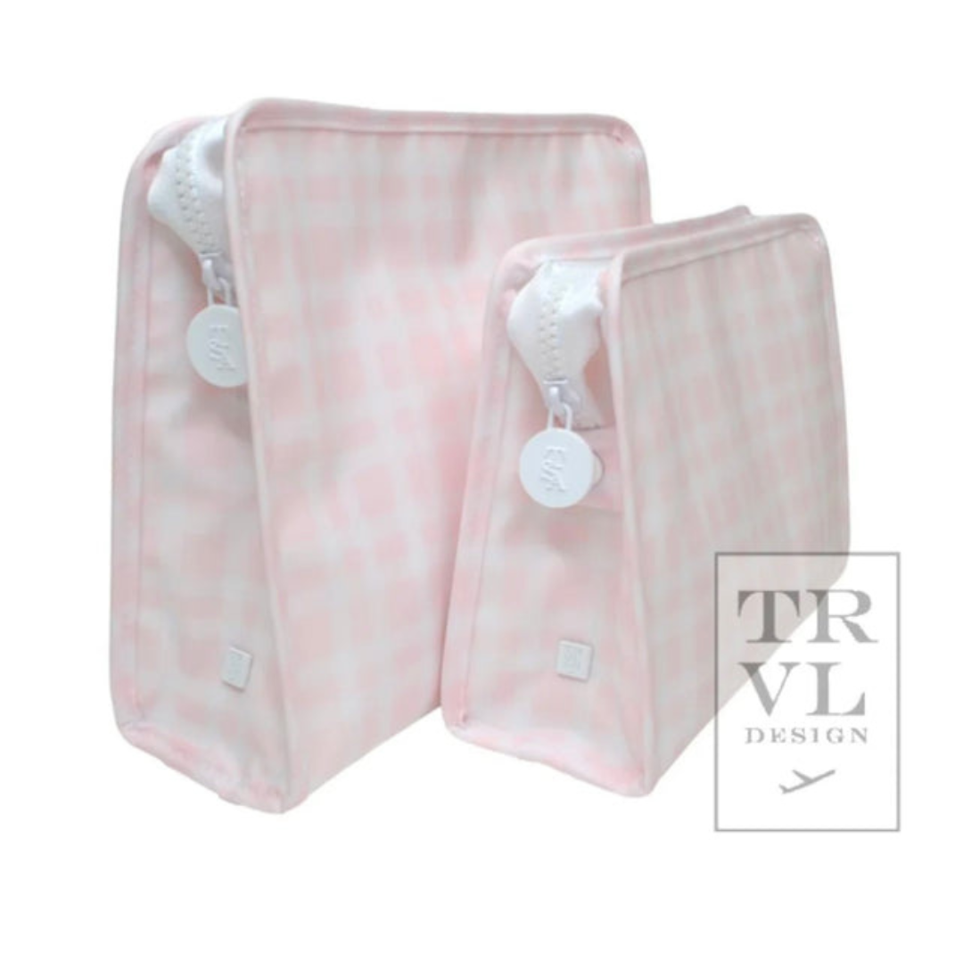 Medium Roadie Zip Pouch - Pimlico Plaid Pink