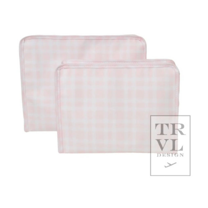 Medium Roadie Zip Pouch - Pimlico Plaid Pink