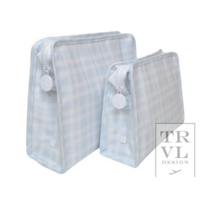 Medium Roadie Zip Pouch - Pimlico Plaid Blue