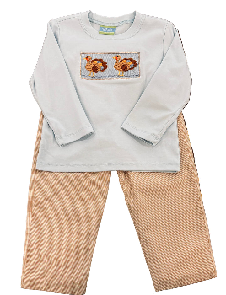 Turkey Boys Khaki Gingham Pants