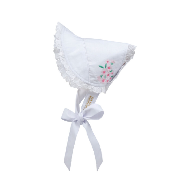 Catesby Country Club Bonnet Embroidered - Worth Ave White/Flower
